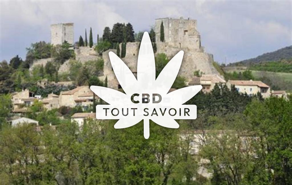 Village à Roussas avec feuille Cannabis CBD