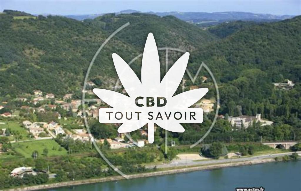 Village à Ponsas avec feuille Cannabis CBD