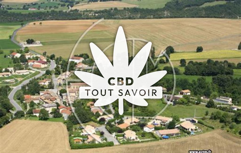 Village à Rochefort-Samson avec feuille Cannabis CBD