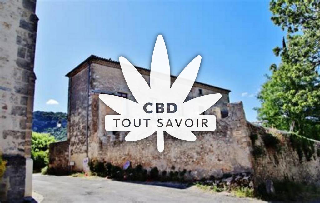 Village à Saint-Vincent-la-Commanderie avec feuille Cannabis CBD