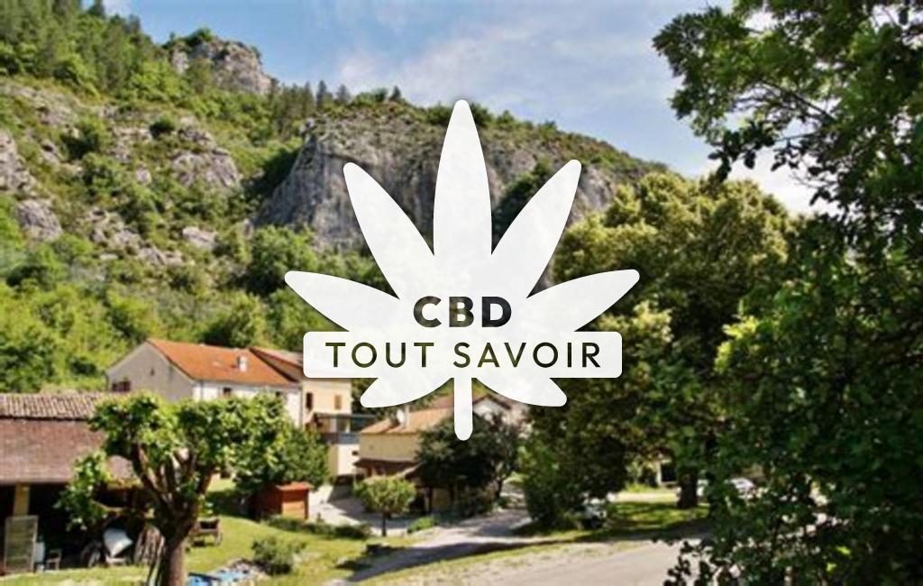 Village à Beaumont-en-Diois avec feuille Cannabis CBD
