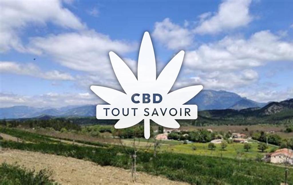 Village à Montlaur-en-Diois avec feuille Cannabis CBD