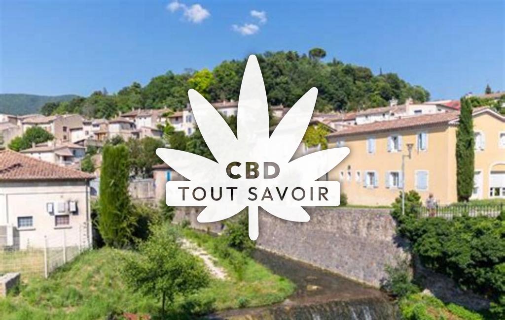 Village à Valdrome avec feuille Cannabis CBD