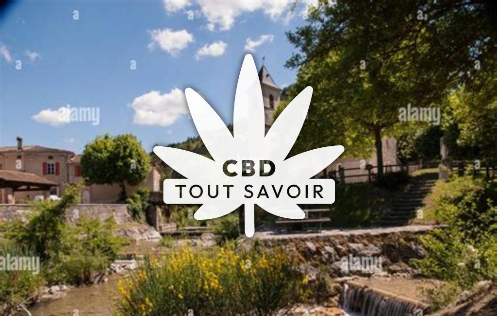 Village à Saint-Nazaire-le-Desert avec feuille Cannabis CBD
