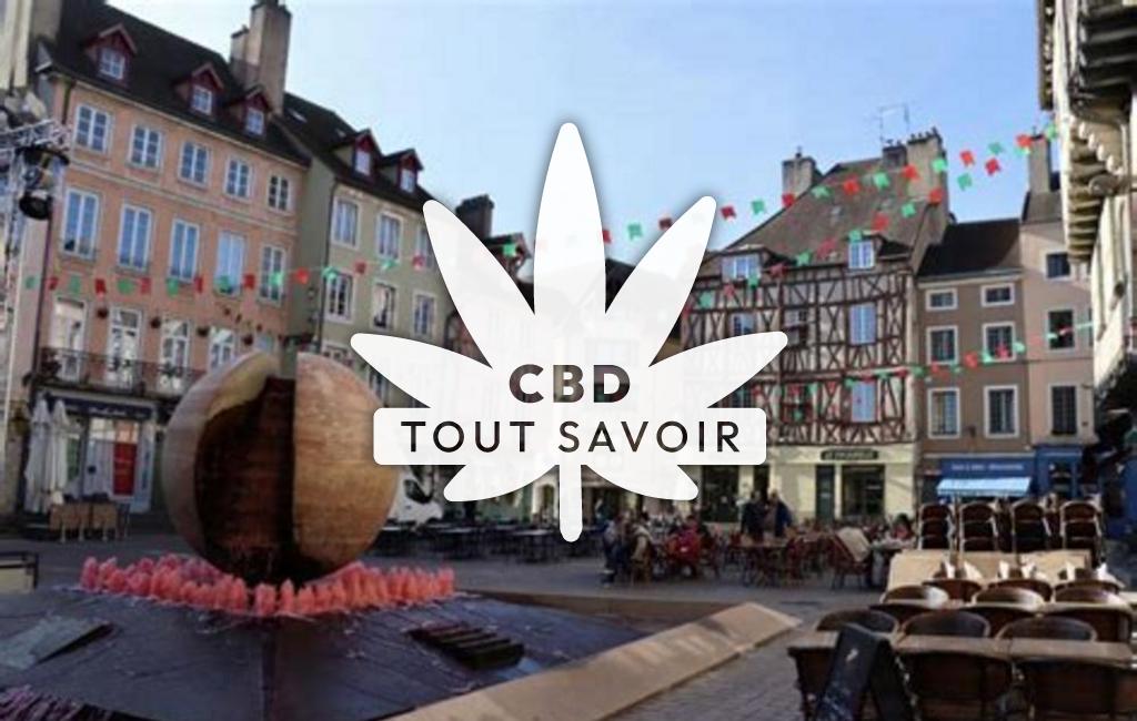 Village à Le-Chalon avec feuille Cannabis CBD