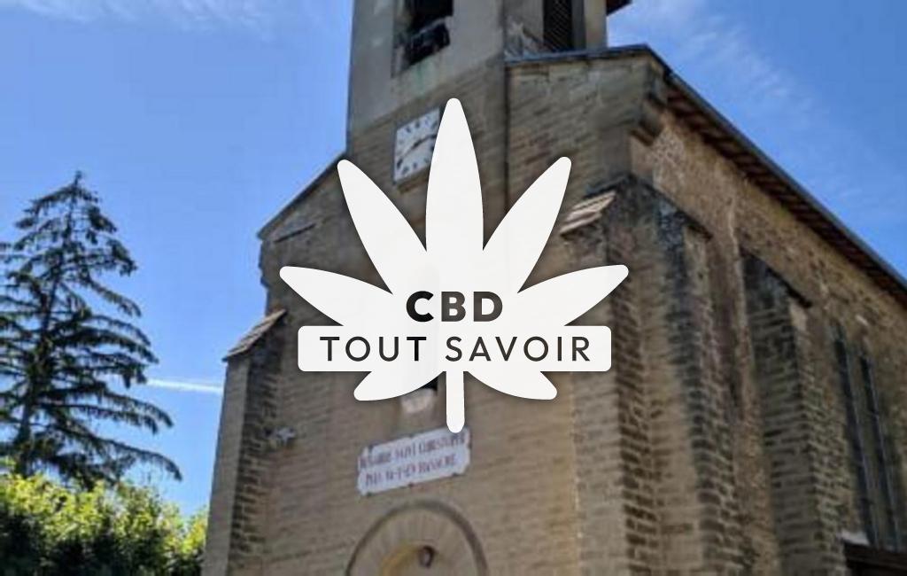 Village à Saint-Christophe-Et-le-Laris avec feuille Cannabis CBD