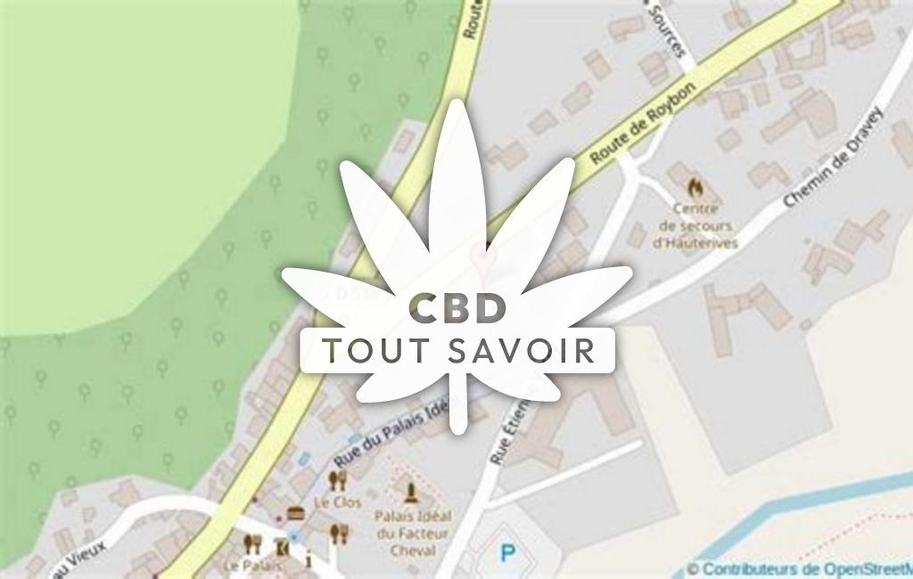 Village à Hauterives avec feuille Cannabis CBD