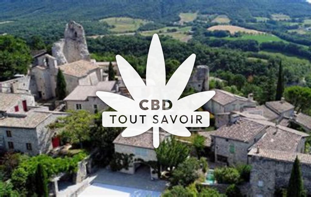 Village à Cobonne avec feuille Cannabis CBD