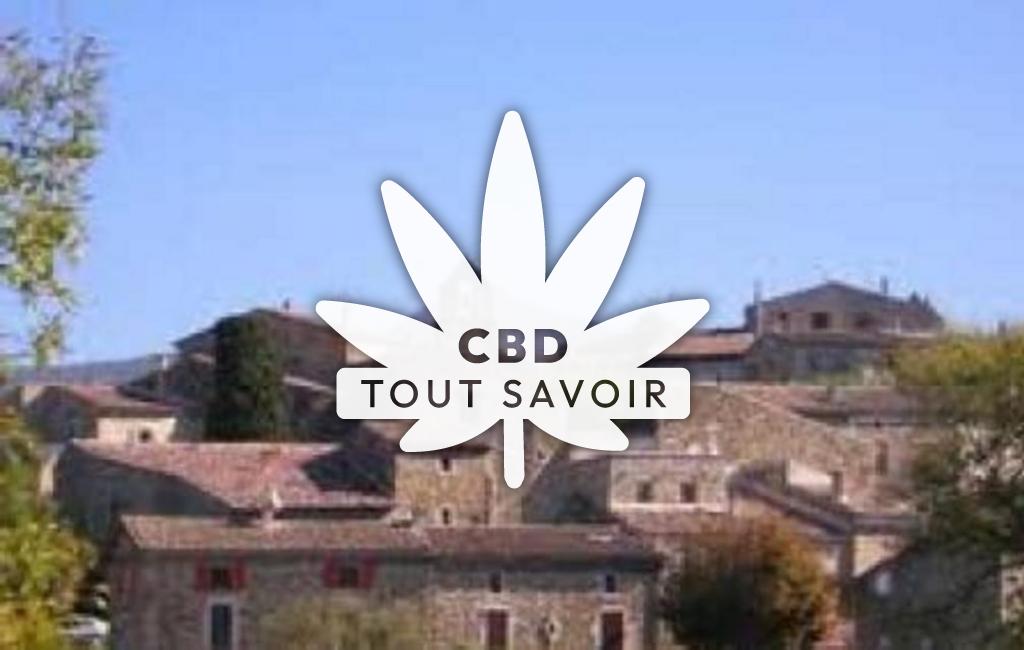 Village à Francillon-sur-Roubion avec feuille Cannabis CBD