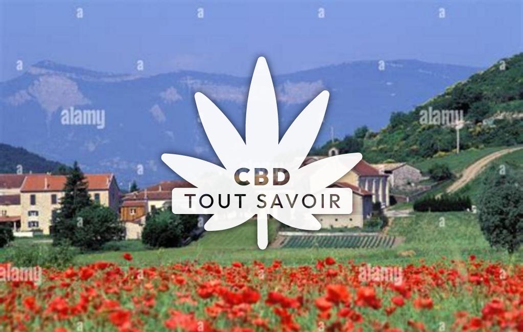 Village à Menglon avec feuille Cannabis CBD