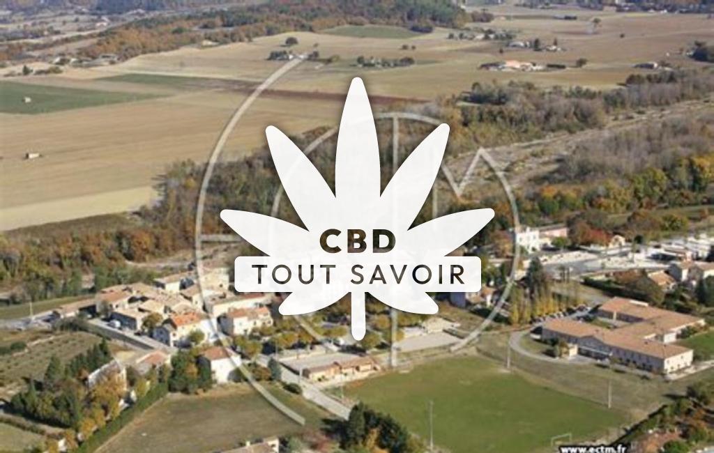 Village à Charols avec feuille Cannabis CBD