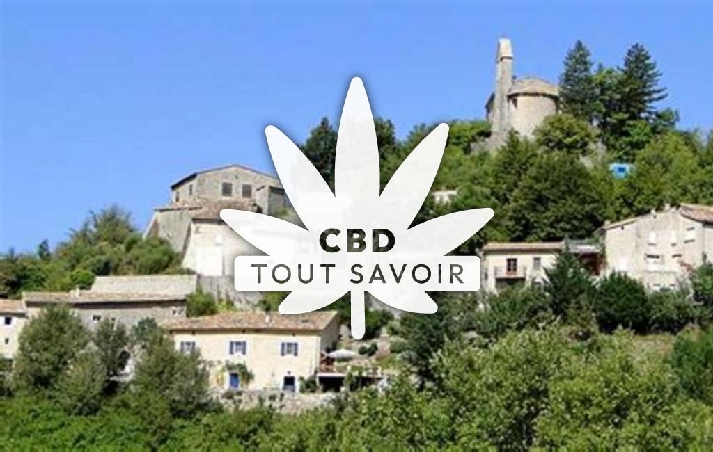 Village à Cornillac avec feuille Cannabis CBD