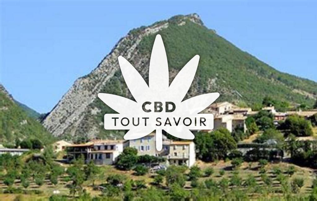 Village à Cornillon-sur-l'Oule avec feuille Cannabis CBD