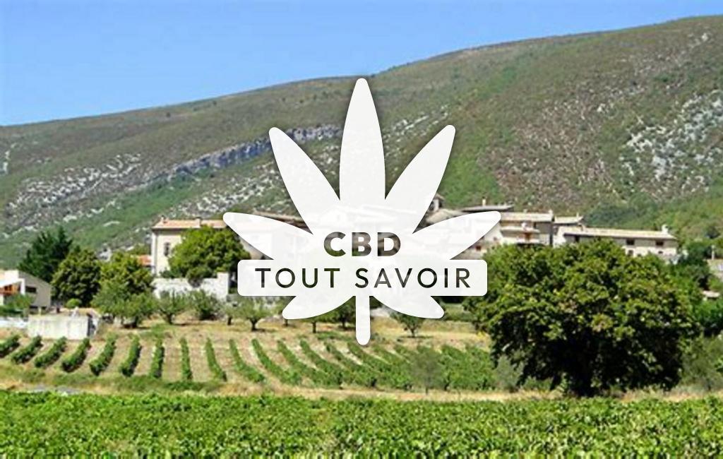 Village à Villeperdrix avec feuille Cannabis CBD