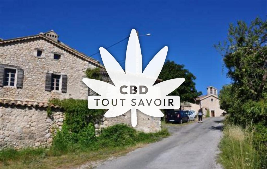 Village à Mevouillon avec feuille Cannabis CBD