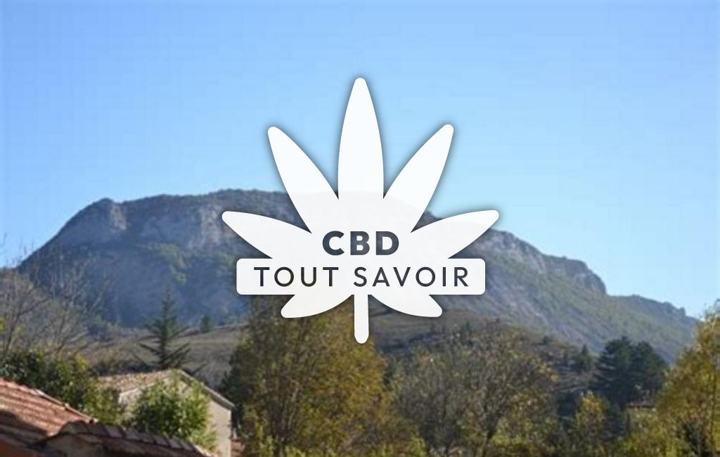 Village à Sederon avec feuille Cannabis CBD