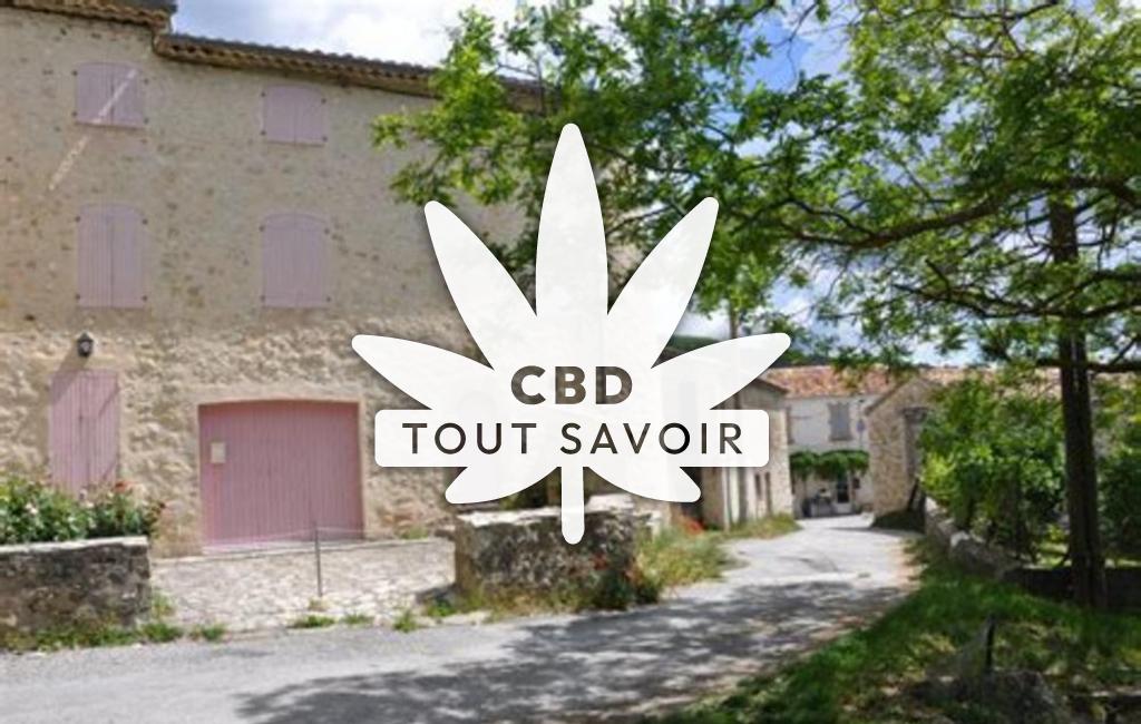 Village à Vers-sur-Meouge avec feuille Cannabis CBD