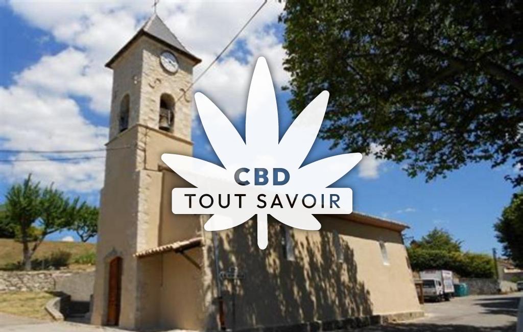 Village à Ferrassieres avec feuille Cannabis CBD