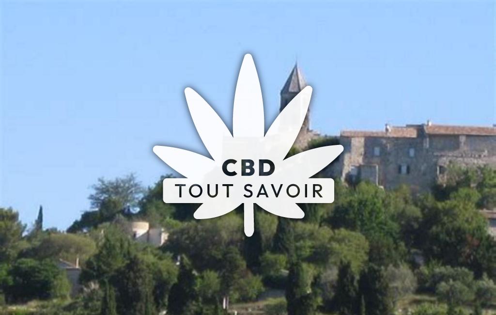 Village à La-Garde-Adhemar avec feuille Cannabis CBD