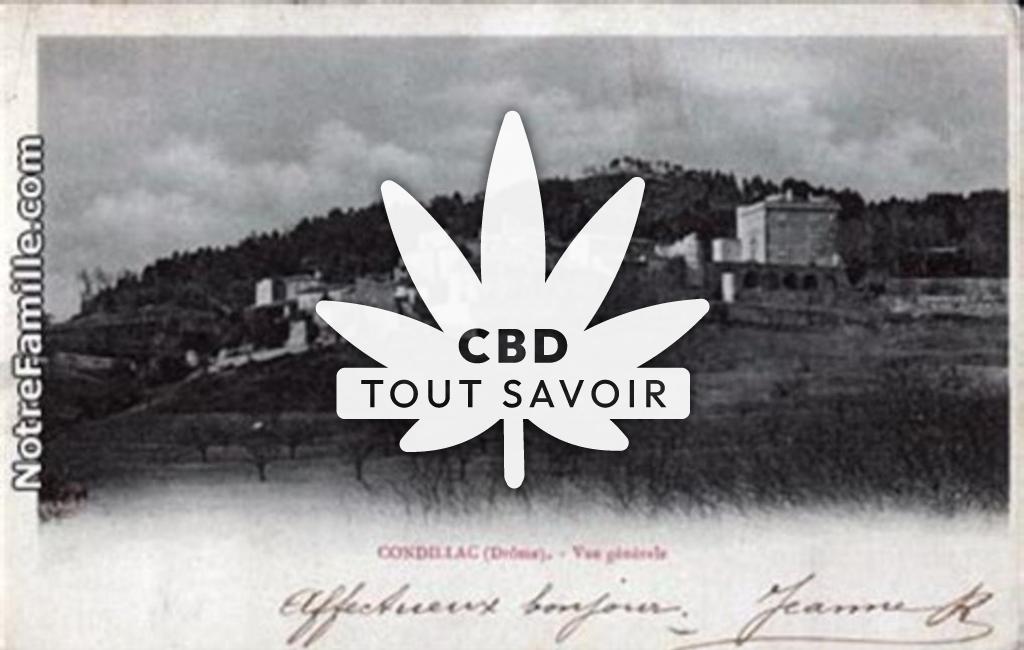 Village à Condillac avec feuille Cannabis CBD