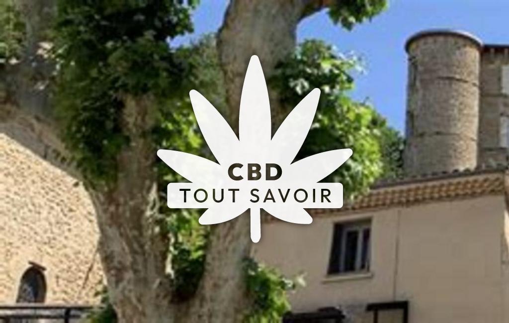 Village à Monteleger avec feuille Cannabis CBD