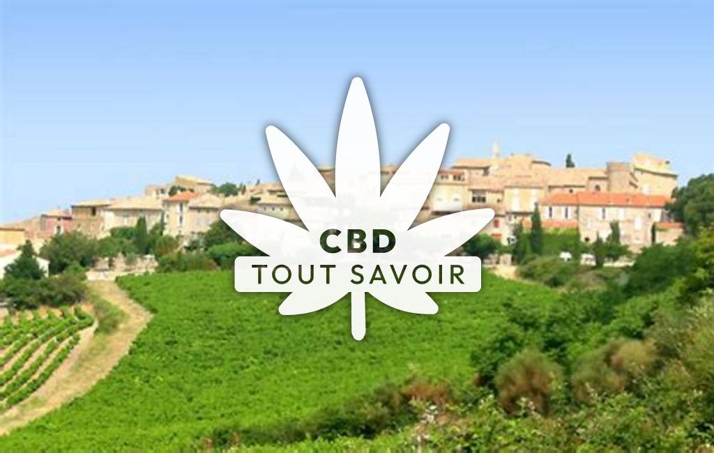 Village à Rousset-les-Vignes avec feuille Cannabis CBD