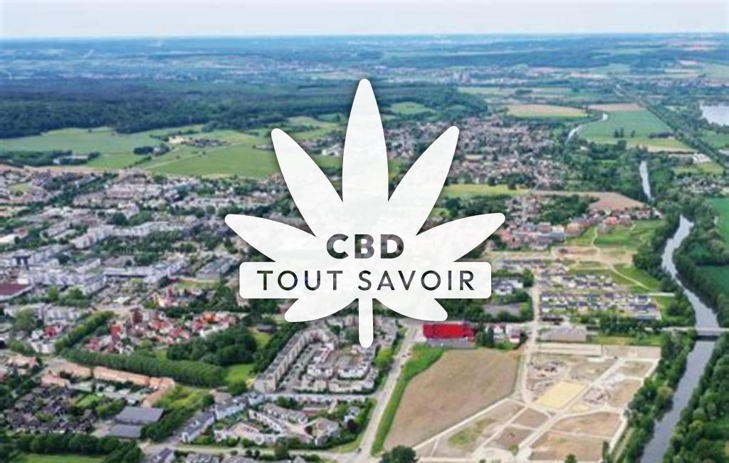 Village à Val-de-Reuil avec feuille Cannabis CBD