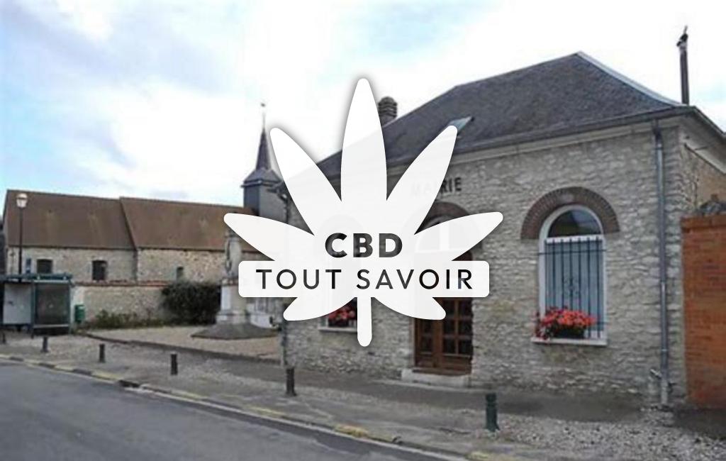 Village à Chaignes avec feuille Cannabis CBD
