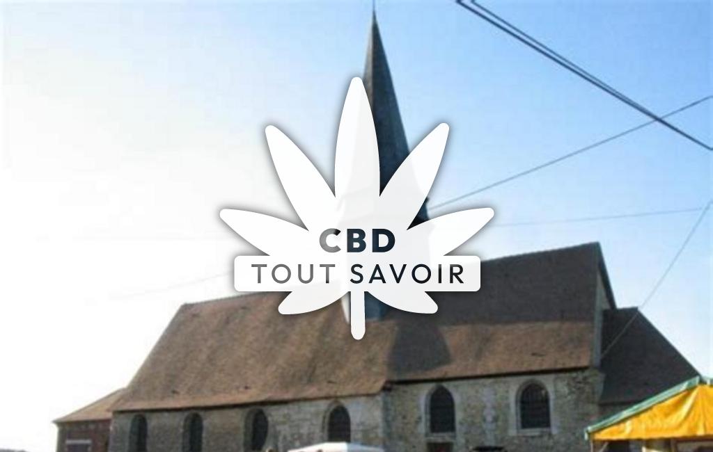 Village à Le-Cormier avec feuille Cannabis CBD