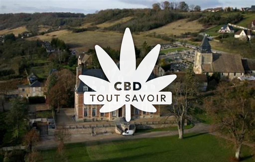 Village à Menilles avec feuille Cannabis CBD