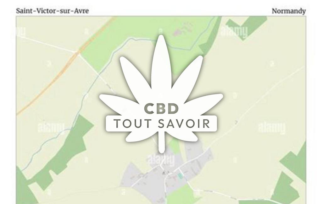 Village à Saint-Victor-sur-Avre avec feuille Cannabis CBD