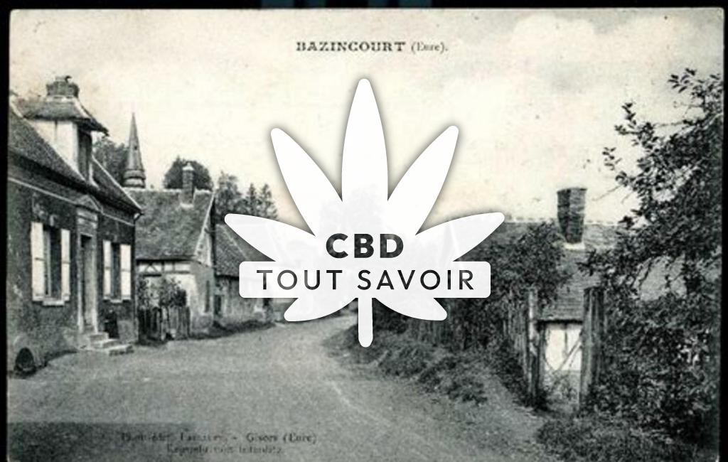 Village à Bazincourt-sur-Epte avec feuille Cannabis CBD