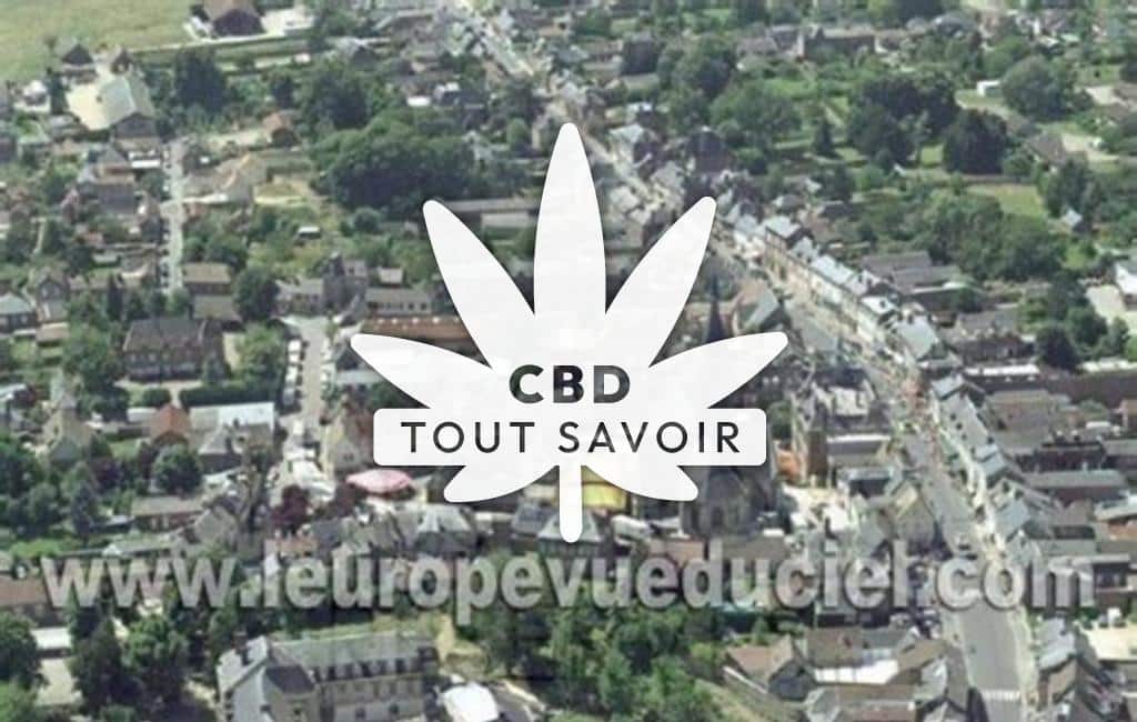 Village à Etrepagny avec feuille Cannabis CBD