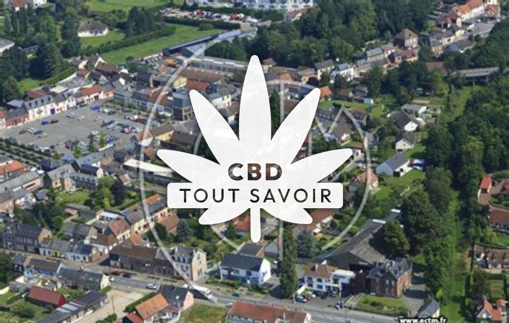 Village à Gamaches-en-Vexin avec feuille Cannabis CBD
