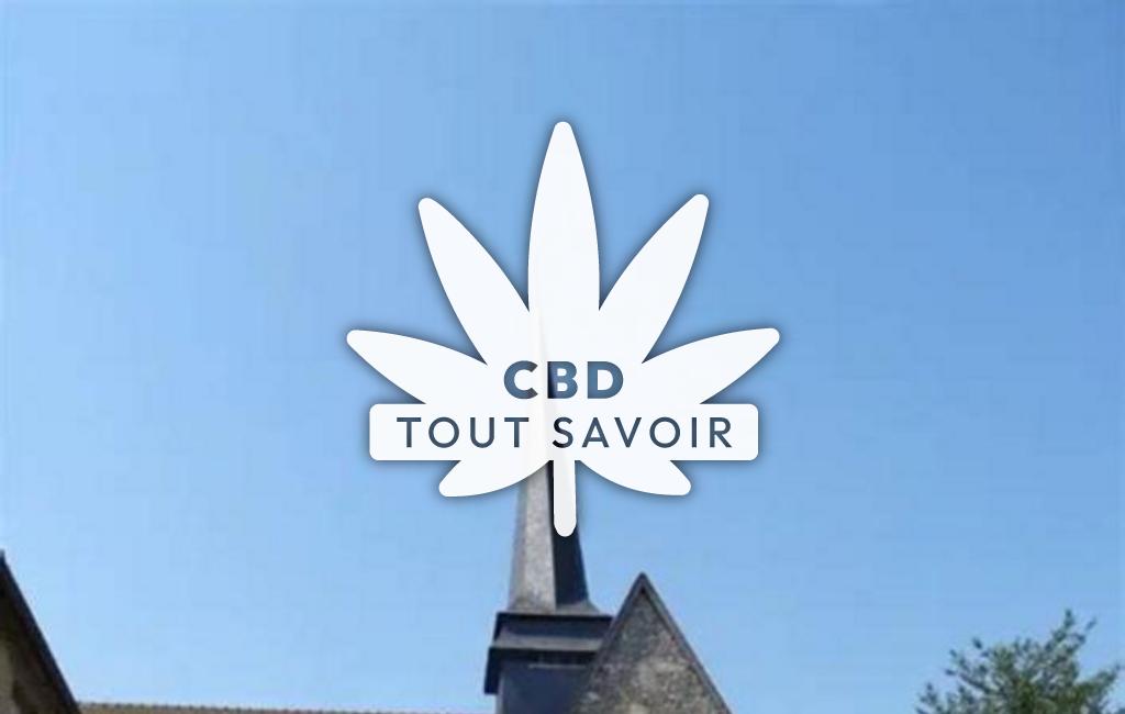 Village à Saussay-la-Campagne avec feuille Cannabis CBD
