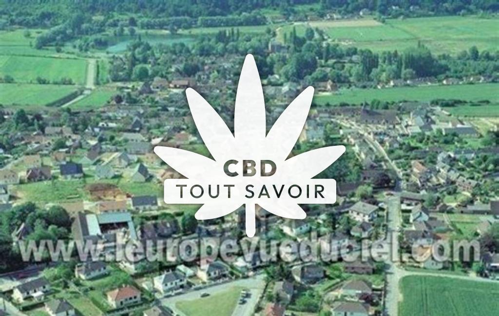 Village à Arnieres-sur-Iton avec feuille Cannabis CBD