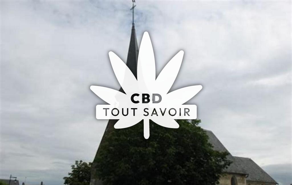 Village à Cauge avec feuille Cannabis CBD
