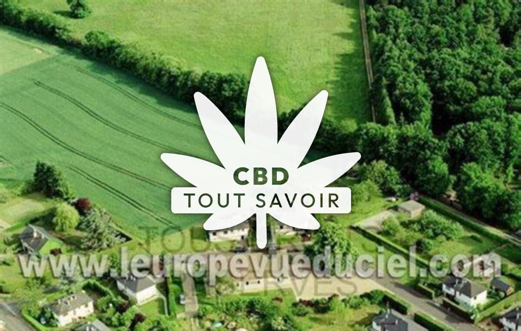 Village à Les-Baux-Sainte-Croix avec feuille Cannabis CBD