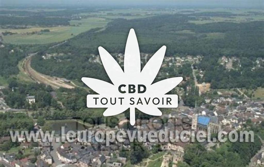 Village à Conches-en-Ouche avec feuille Cannabis CBD