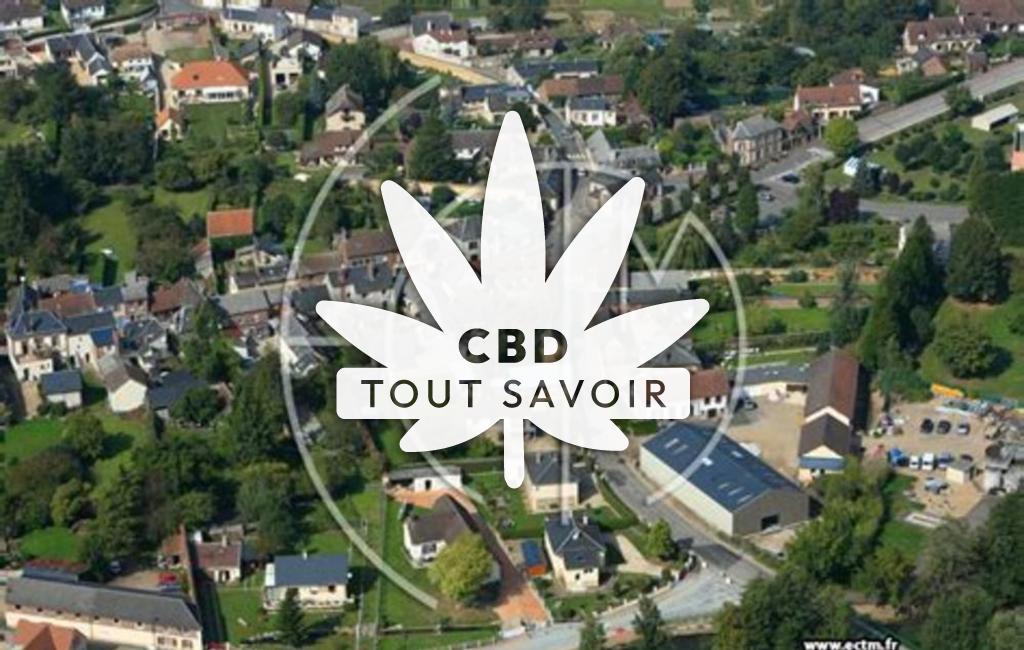 Village à La-Bonneville-sur-Iton avec feuille Cannabis CBD