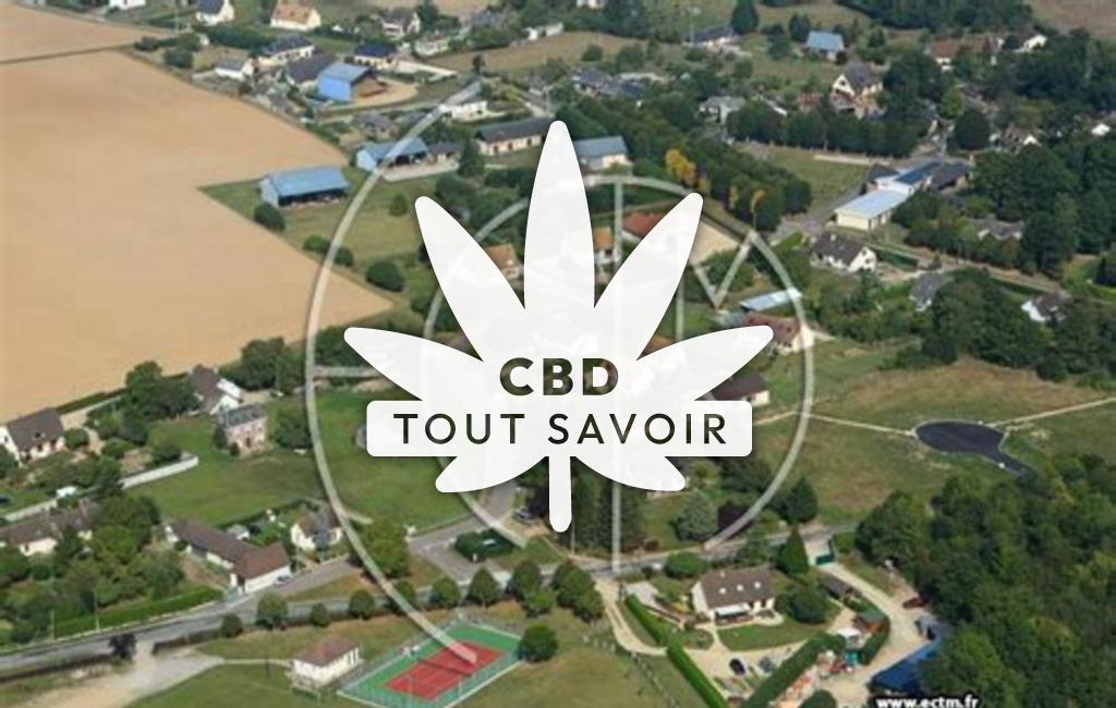 Village à Saint-Elier avec feuille Cannabis CBD
