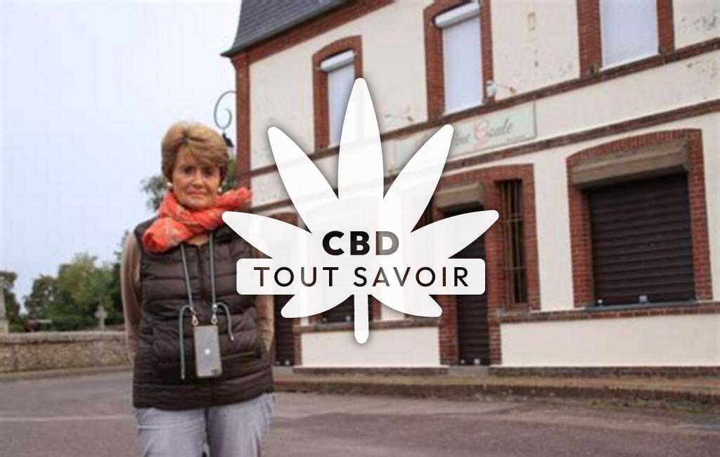 Village à Fatouville-Grestain avec feuille Cannabis CBD