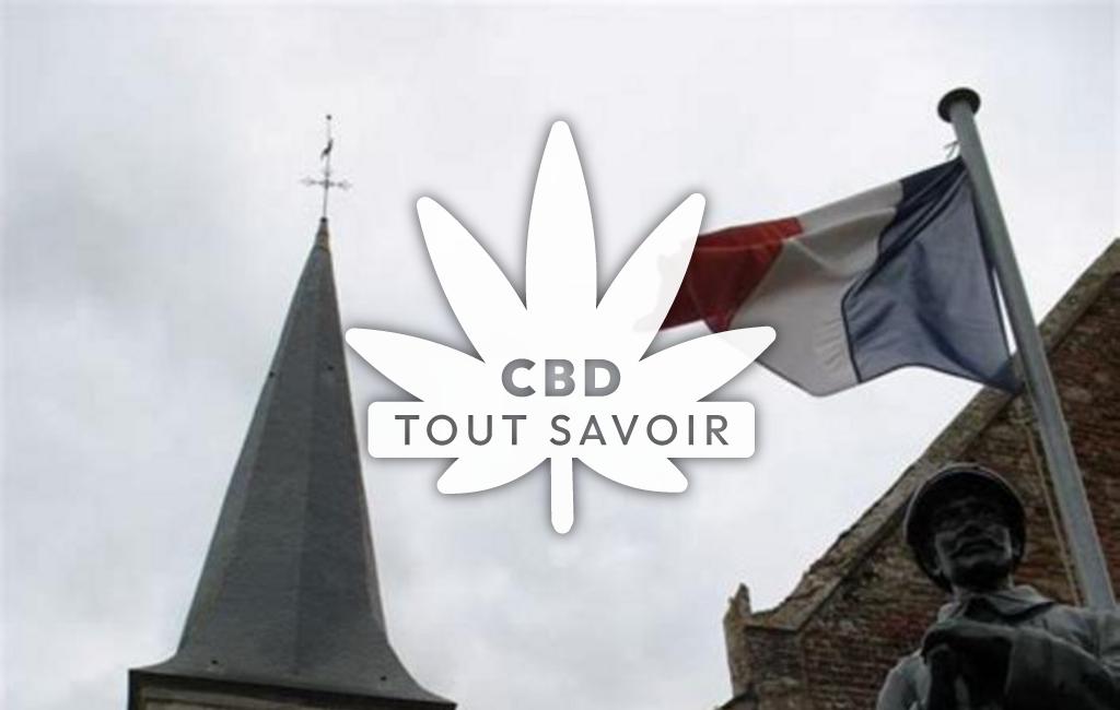 Village à Fort-Moville avec feuille Cannabis CBD