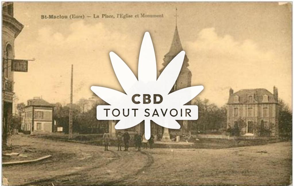Village à Saint-Maclou avec feuille Cannabis CBD