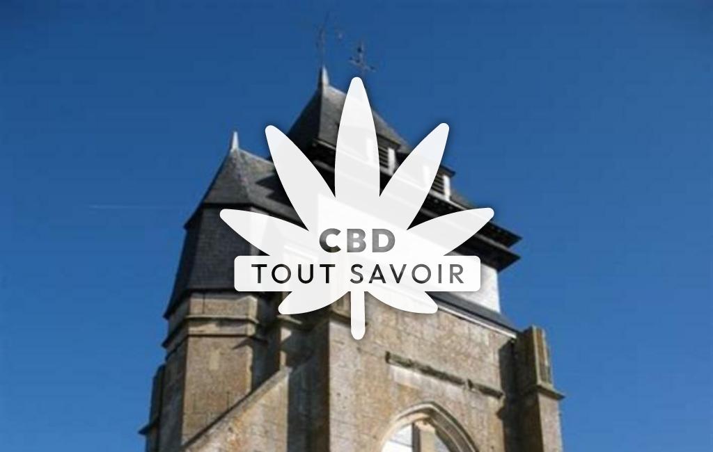 Village à Chavigny-Bailleul avec feuille Cannabis CBD