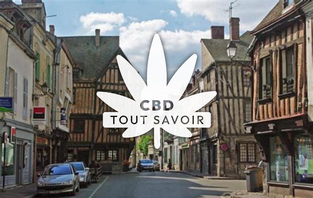 Village à La-Baronnie avec feuille Cannabis CBD