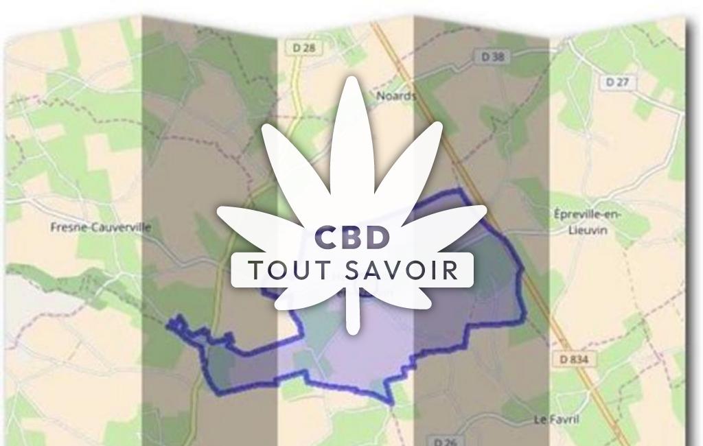 Village à Heudreville-en-Lieuvin avec feuille Cannabis CBD