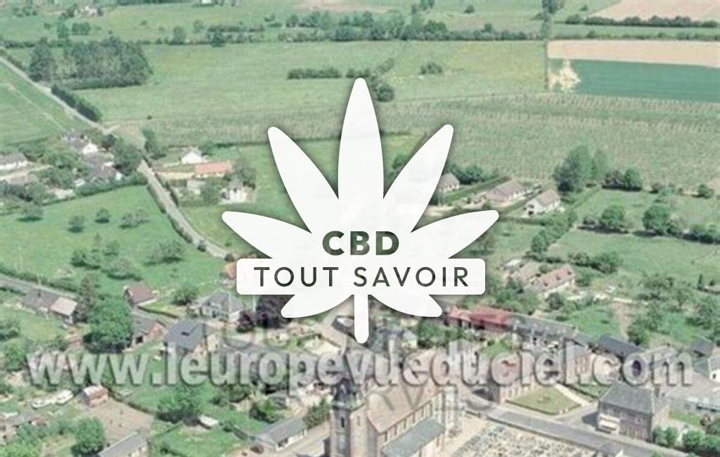 Village à Saint-Germain-la-Campagne avec feuille Cannabis CBD