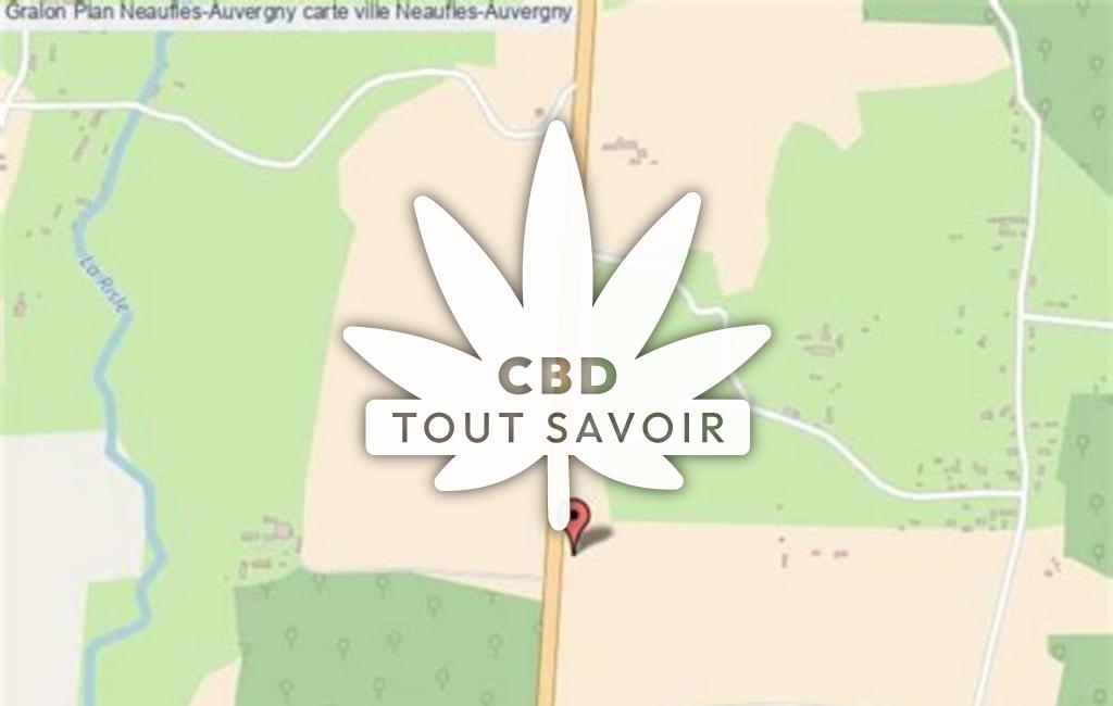 Village à Neaufles-Auvergny avec feuille Cannabis CBD