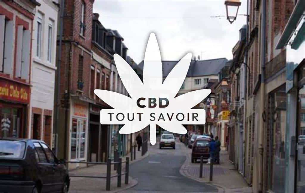 Village à Rugles avec feuille Cannabis CBD